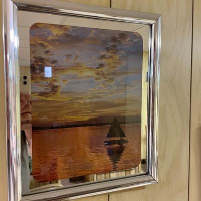 Framed Sunset-Themed Prints in Silver-Toned Frames