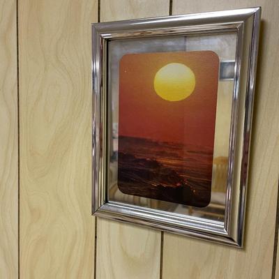 Framed Sunset-Themed Prints in Silver-Toned Frames