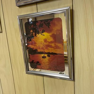 Framed Sunset-Themed Prints in Silver-Toned Frames