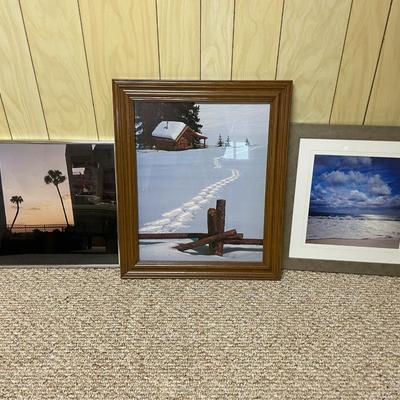 3 Framed Art Prints Featuring Scenic Landscapes