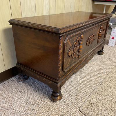 Lane Cedar Hope Chest with Ornate Design and Cedar Interior