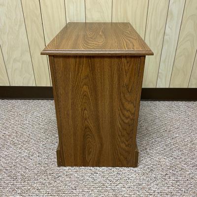 Wooden Side Cabinet With Hinged Door and Interior Storage