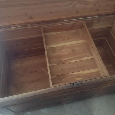 Cedar Wood Blanket Chest with Sliding Interior Drawer