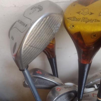 Set of Wilson Golf Clubs with a Callaway 3 Wood includes Club Bag and Airline Case