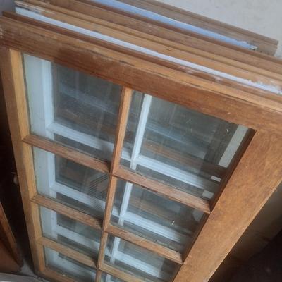 Assortment of Wood Framed Windows with Mullions Various Colors