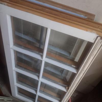 Assortment of Wood Framed Windows with Mullions Various Colors