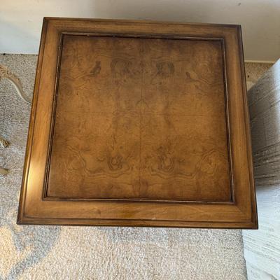 Vintage Heckman Wooden Side Table with Storage Cabinet Brown