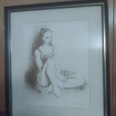 Original Lithograph by Moses Soyer 'Ballet Dance' with Authentication