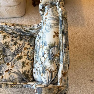 Vintage Wingback Accent Chair Floral Upholstery Living Room Furniture