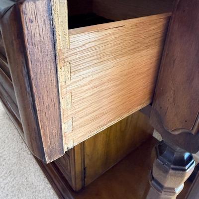 Vintage Thomasville Drop Leaf Sideboard Server with Table Pads Brown