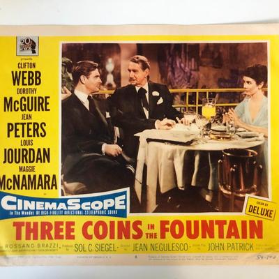 Three Coins in the Fountain original 1954 vintage lobby card