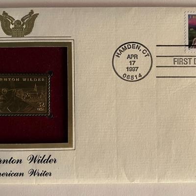 Thornton Wilder gold stamp replica FDC
