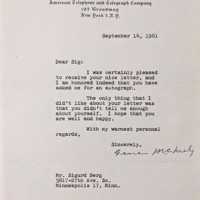 ATT President Gene McNeely Signed Letter
