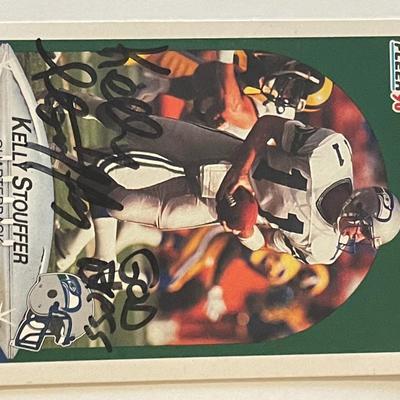 Seattle Seahawks Kelly Stouffer 1990 Fleer #273 signed trading card