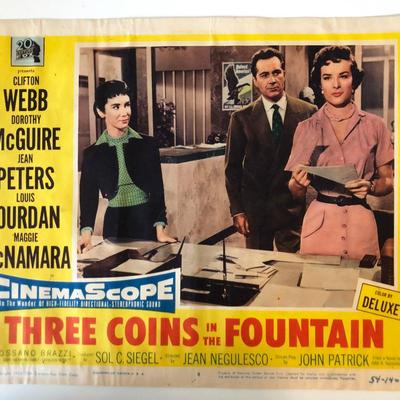 Three Coins in the Fountain original 1954 vintage lobby card