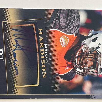 Marcus Hardison signed Sage Hit trading card