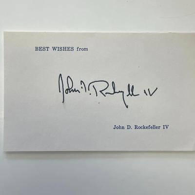Former Governor of West Virginia John D. Rockefeller IV signed note