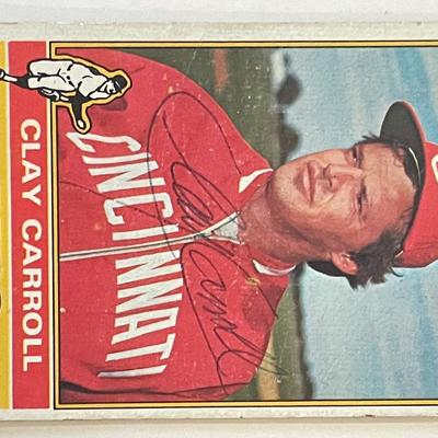 Cincinnati Reds Clay Carroll 1976 Topps #211 signed trading card