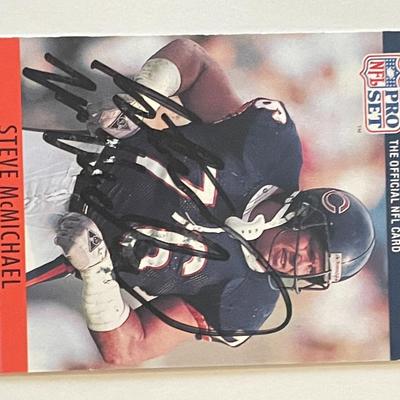 Chicago Bears Steve McMichael 1990 NFL #54 signed trading card