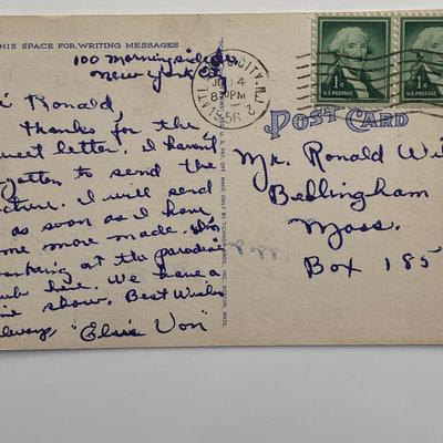 Elaine Von signed post card