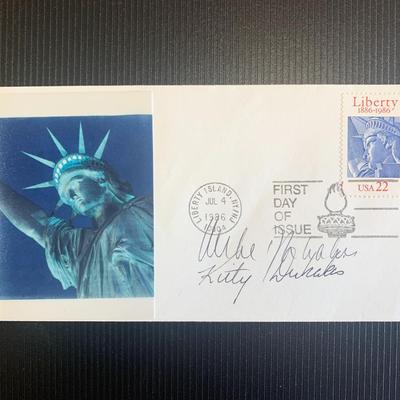 Michael and Kitty Dukakis signed first day cover - 1986