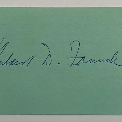 Richard D. Zanuck original signature