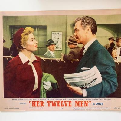Her Twelve Men original 1954 vintage lobby card