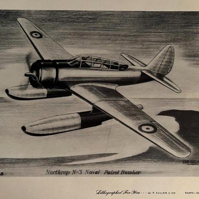 WW2 Northrop litho. 8x10 inches