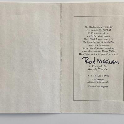 Poet Rod McKuen signed card