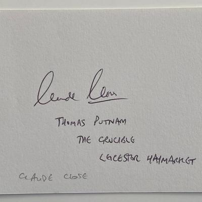 The Crucible Claude Close original signature