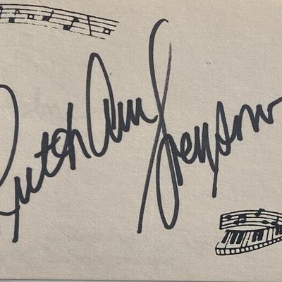 Opera singer Ruth Ann Swenson original signature