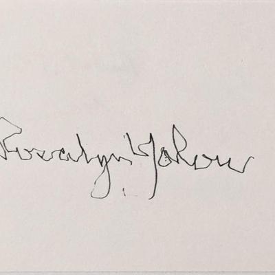 1972 Nobel Prize Rosalyn Yalow autograph