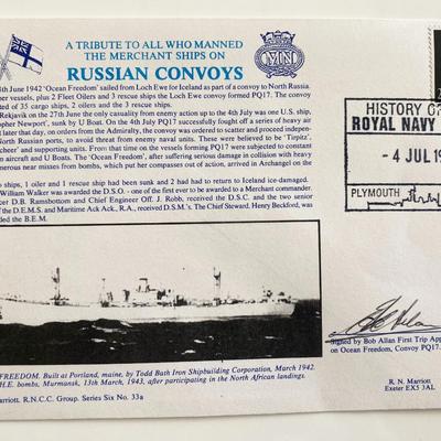 WWII Russian Convoys Royal Naval Signed Commemorative Cover