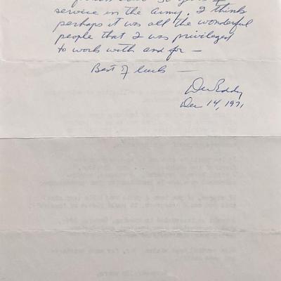 General Dayton W. Eddy handwritten and signed letter