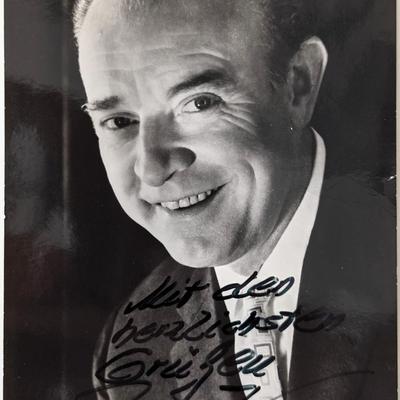 Opera Baritone Erich Kunz signed post card