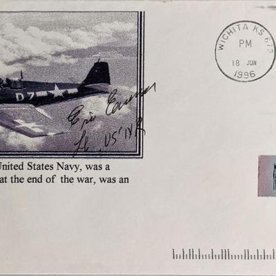 WWII US Navy Cdr Eric Evenson signed cover 1996