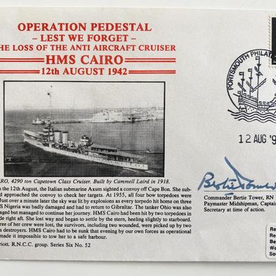 WWII Operation Pedestal HMS Cairo Commemorative Signed Cover