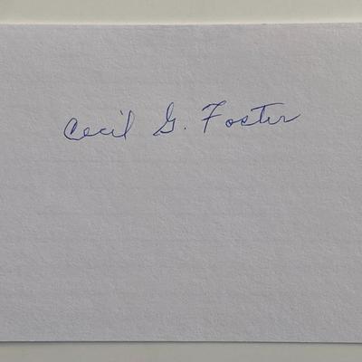Lt. Col Cecil G. Foster original signature