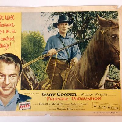 Friendly Persuasion original 1956 vintage lobby card