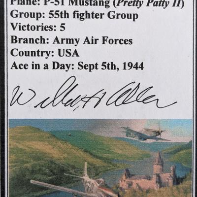 William  H.  Allen signed Wolrld War ll Ace card