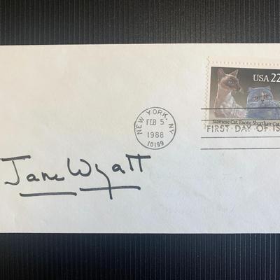 Jane Wyatt signed first day cover