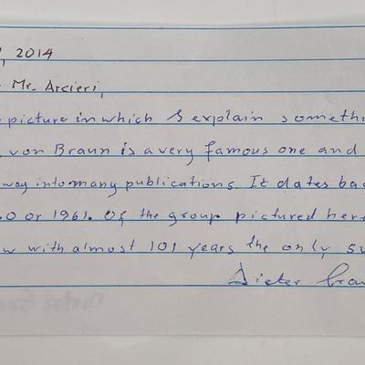 Dieter Grau signed note