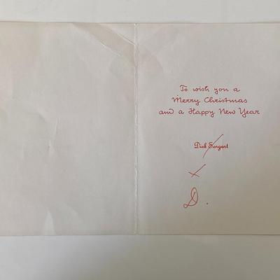 Dick Sargent signed holiday card