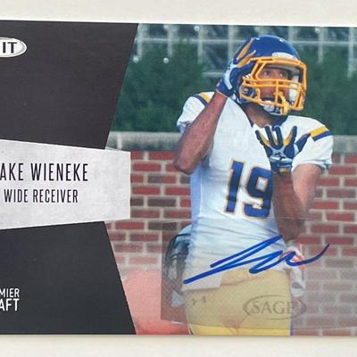 Jake Wieneke 2018 Sage Hit Premier Draft signed trading card