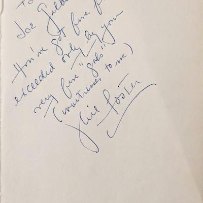 Julie Foster Signed Note