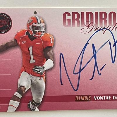 Illinois Vontae Davis signed autograph card