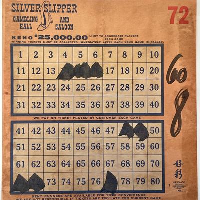 Silver Slipper Keno card