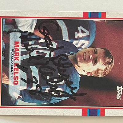 Buffalo Bills Mark Kelso 1989 Topps #56 signed card