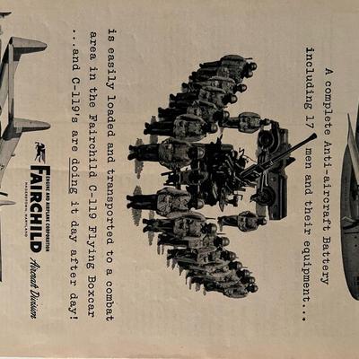 Fairchild Aircraft advertisement. 9x11 inches