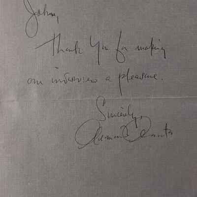 Armond Assante Signed Note